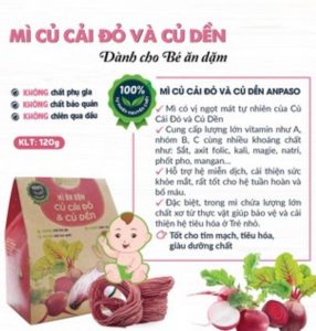 Mì Củ Cải Đỏ Củ Dền Ăn Dặm Organic Anpaso 120g