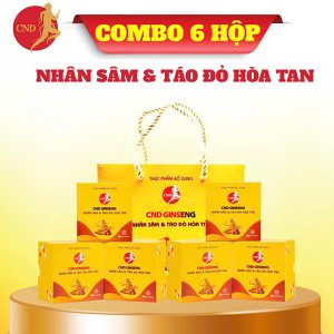 Combo 6 hộp nhân sâm táo đỏ hòa tan (Kèm túi)