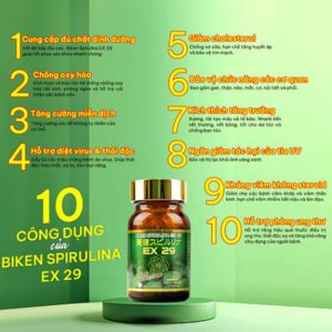 Viên uống tắng sức đề kháng và phục hồi thể lực BIKEN SPIRULINA EX29 - Ảnh 2