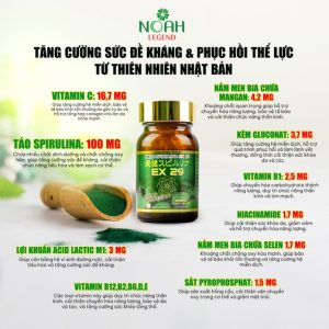 Viên uống tắng sức đề kháng và phục hồi thể lực BIKEN SPIRULINA EX29 - Ảnh 4