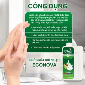 Nước rửa chén gạo Econova - Sạch bóng chén đĩa, an toàn dịu nhẹ từ gạo - Ảnh 7