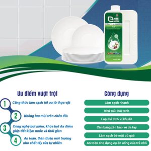 Nước rửa chén gạo Econova - Sạch bóng chén đĩa, an toàn dịu nhẹ từ gạo - Ảnh 4