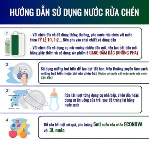 Nước rửa chén gạo Econova - Sạch bóng chén đĩa, an toàn dịu nhẹ từ gạo - Ảnh 6